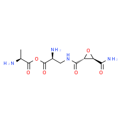 ChemSpider 2D Image | (2S)-2-Amino-3-({[(2R,3R)-3-carbamoyl-2-oxiranyl]carbonyl}amino)propanoic (2S)-2-aminopropanoic anhydride | C10H16N4O6