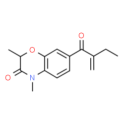 ChemSpider 2D Image | 2,4-Dimethyl-7-(2-methylenebutanoyl)-2H-1,4-benzoxazin-3(4H)-one | C15H17NO3