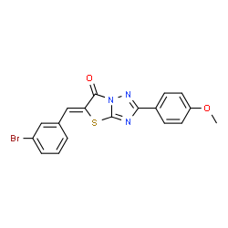 ChemSpider 2D Image | (5Z)-5-(3-Bromobenzylidene)-2-(4-methoxyphenyl)[1,3]thiazolo[3,2-b][1,2,4]triazol-6(5H)-one | C18H12BrN3O2S