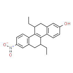 ChemSpider 2D Image | 5,11-Diethyl-8-nitro-5,6,11,12-tetrahydro-2-chrysenol | C22H23NO3