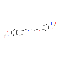 ChemSpider 2D Image | N-(2-{[Methyl(3-{4-[(methylsulfonyl)amino]phenoxy}propyl)amino]methyl}-6-quinolinyl)methanesulfonamide | C22H28N4O5S2