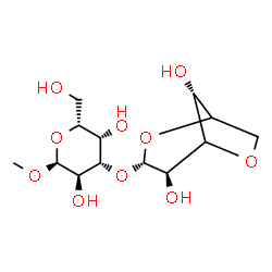 ChemSpider 2D Image | Methyl 3-O-(3,6-anhydro-beta-D-erythro-hexopyranosyl)-alpha-D-galactopyranoside | C13H22O10