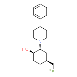 ChemSpider 2D Image | (1R,2R,4S)-4-[(~18~F)Fluoromethyl]-2-(4-phenyl-1-piperidinyl)cyclohexanol | C18H2618FNO