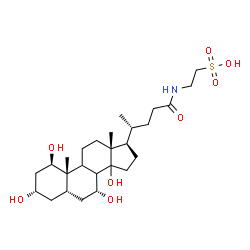 ChemSpider 2D Image | 2-{[(1beta,3alpha,5beta,7alpha,8xi,9xi,14xi)-1,3,7,14-Tetrahydroxy-24-oxocholan-24-yl]amino}ethanesulfonic acid | C26H45NO8S