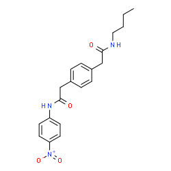ChemSpider 2D Image | 2-{4-[2-(Butylamino)-2-oxoethyl]phenyl}-N-(4-nitrophenyl)acetamide | C20H23N3O4
