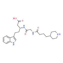 ChemSpider 2D Image | (3R)-5-(1H-Indol-3-yl)-3-({N-[4-(4-piperidinyl)butanoyl]glycyl}amino)pentanoic acid | C24H34N4O4