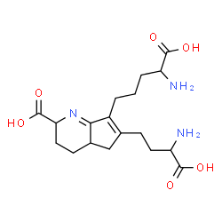ChemSpider 2D Image | 7-(4-Amino-4-carboxybutyl)-6-(3-amino-3-carboxypropyl)-3,4,4a,5-tetrahydro-2H-cyclopenta[b]pyridine-2-carboxylic acid | C18H27N3O6