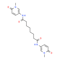 ChemSpider 2D Image | N,N'-Bis(1-methyl-6-oxo-1,6-dihydro-3-pyridinyl)octanediamide | C20H26N4O4