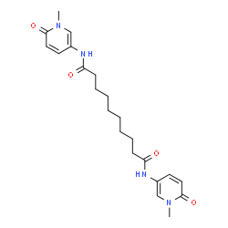 ChemSpider 2D Image | N,N'-Bis(1-methyl-6-oxo-1,6-dihydro-3-pyridinyl)decanediamide | C22H30N4O4