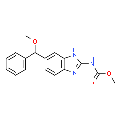 ChemSpider 2D Image | Methyl {6-[methoxy(phenyl)methyl]-1H-benzimidazol-2-yl}carbamate | C17H17N3O3