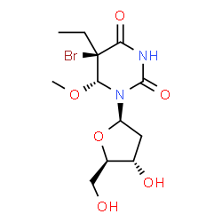 ChemSpider 2D Image | 5-Bromo-2'-deoxy-5-ethyl-6-methoxy-5,6-dihydrouridine | C12H19BrN2O6