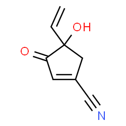 ChemSpider 2D Image | 4-Hydroxy-3-oxo-4-vinyl-1-cyclopentene-1-carbonitrile | C8H7NO2