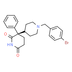 ChemSpider 2D Image | (3R)-1'-(4-Bromobenzyl)-3-phenyl-3,4'-bipiperidine-2,6-dione | C23H25BrN2O2