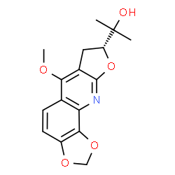 ChemSpider 2D Image | 2-[(8R)-6-Methoxy-7,8-dihydro[1,3]dioxolo[4,5-h]furo[2,3-b]quinolin-8-yl]-2-propanol | C16H17NO5