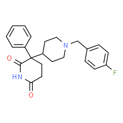 ChemSpider 2D Image | 1'-(4-Fluorobenzyl)-3-phenyl-3,4'-bipiperidine-2,6-dione | C23H25FN2O2