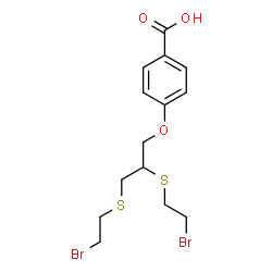 ChemSpider 2D Image | 4-{2,3-Bis[(2-bromoethyl)sulfanyl]propoxy}benzoic acid | C14H18Br2O3S2
