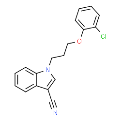 ChemSpider 2D Image | 1-[3-(2-Chlorophenoxy)propyl]-1H-indole-3-carbonitrile | C18H15ClN2O