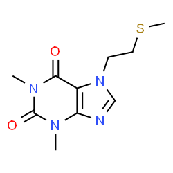 ChemSpider 2D Image | 1,3-Dimethyl-7-[2-(methylsulfanyl)ethyl]-3,7-dihydro-1H-purine-2,6-dione | C10H14N4O2S