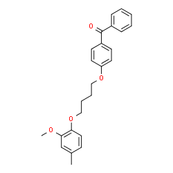 ChemSpider 2D Image | {4-[4-(2-Methoxy-4-methylphenoxy)butoxy]phenyl}(phenyl)methanone | C25H26O4