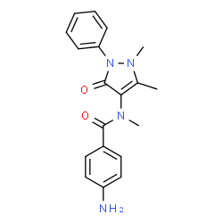 ChemSpider 2D Image | 4-Amino-N-(1,5-dimethyl-3-oxo-2-phenyl-2,3-dihydro-1H-pyrazol-4-yl)-N-methylbenzamide | C19H20N4O2