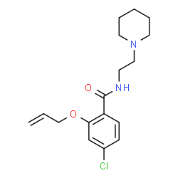 ChemSpider 2D Image | 2-(Allyloxy)-4-chloro-N-[2-(1-piperidinyl)ethyl]benzamide | C17H23ClN2O2