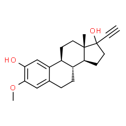ChemSpider 2D Image | (17xi)-3-Methoxy-19-norpregna-1(10),2,4-trien-20-yne-2,17-diol | C21H26O3