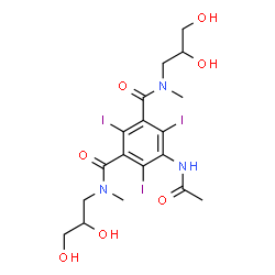 ChemSpider 2D Image | 5-Acetamido-N,N'-bis(2,3-dihydroxypropyl)-2,4,6-triiodo-N,N'-dimethylisophthalamide | C18H24I3N3O7