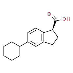 ChemSpider 2D Image | (1S)-5-Cyclohexyl-1-indanecarboxylic acid | C16H20O2