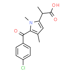 ChemSpider 2D Image | 2-[5-(4-Chlorobenzoyl)-1,4-dimethyl-1H-pyrrol-2-yl]propanoic acid | C16H16ClNO3