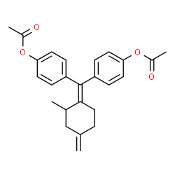 ChemSpider 2D Image | [(2-Methyl-4-methylenecyclohexylidene)methylene]di-4,1-phenylene diacetate | C25H26O4