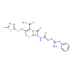 ChemSpider 2D Image | 7-{[(Z)-N-(1-Amino-2-phenylethylidene)glycyl]amino}-3-{[(5-methyl-1,3,4-thiadiazol-2-yl)sulfanyl]methyl}-8-oxo-5-thia-1-azabicyclo[4.2.0]oct-2-ene-2-carboxylic acid | C21H22N6O4S3
