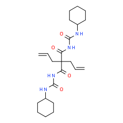 ChemSpider 2D Image | 2,2-Diallyl-N,N'-bis(cyclohexylcarbamoyl)malonamide | C23H36N4O4