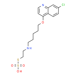 ChemSpider 2D Image | S-[2-({5-[(7-Chloro-4-quinolinyl)oxy]pentyl}amino)ethyl] hydrogen sulfurothioate | C16H21ClN2O4S2