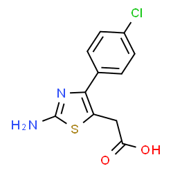 ChemSpider 2D Image | 2-(2-amino-4-(4-chlorophenyl)thiazol-5-yl)acetic acid | C11H9ClN2O2S