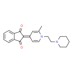 ChemSpider 2D Image | 2-{2-Methyl-1-[2-(1-piperidinyl)ethyl]-4(1H)-pyridinylidene}-1H-indene-1,3(2H)-dione | C22H24N2O2