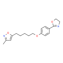 ChemSpider 2D Image | 5-(5-(4-(4,5-dihydro-2-oxazoly)phenoxy)pentyl)-3-methyl osoxazole | C18H22N2O3