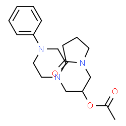 ChemSpider 2D Image | 1-(2-acetoxy-3-(4-phenyl-1-piperazinyl)propyl)pyrrolidin-2-one | C19H27N3O3