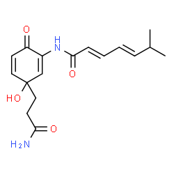 ChemSpider 2D Image | (2E,4E)-N-[3-(3-Amino-3-oxopropyl)-3-hydroxy-6-oxo-1,4-cyclohexadien-1-yl]-6-methyl-2,4-heptadienamide | C17H22N2O4