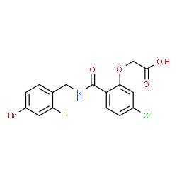 ChemSpider 2D Image | {2-[(4-Bromo-2-fluorobenzyl)carbamoyl]-5-chlorophenoxy}acetic acid | C16H12BrClFNO4