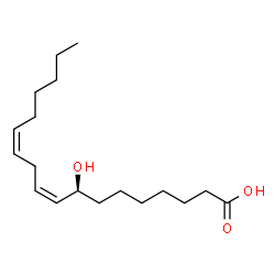 ChemSpider 2D Image | (8S,9Z,12Z)-8-Hydroxy-9,12-octadecadienoic acid | C18H32O3