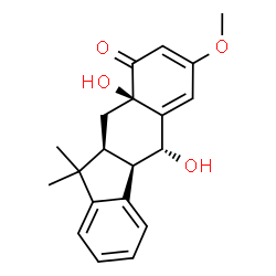 ChemSpider 2D Image | (4bR,5R,9aR,10aS)-5,9a-Dihydroxy-7-methoxy-11,11-dimethyl-4b,5,9a,10,10a,11-hexahydro-9H-benzo[b]fluoren-9-one | C20H22O4