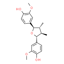 ChemSpider 2D Image | 4,4'-[(2R,3R,4R,5R)-3,4-Dimethyltetrahydrofuran-2,5-diyl]bis(2-methoxyphenol) | C20H24O5