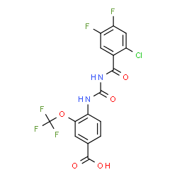 ChemSpider 2D Image | 4-[3-(2-Chloro-4,5-difluoro-benzoyl)ureido]-3-trifluoromethoxybenzoic acid | C16H8ClF5N2O5