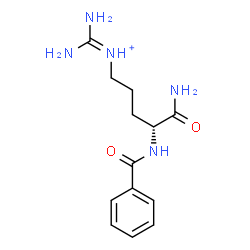 ChemSpider 2D Image | Diamino-N-[(4R)-5-amino-4-(benzoylamino)-5-oxopentyl]methaniminium | C13H20N5O2