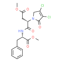 ChemSpider 2D Image | Methyl N-[(2S)-2-(3,4-dichloro-2-oxo-2,5-dihydro-1H-pyrrol-1-yl)-4-methoxy-4-oxobutanoyl]-L-phenylalaninate | C19H20Cl2N2O6