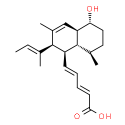 ChemSpider 2D Image | (2E,4E)-5-{(1R,2S,4aS,5R,8R,8aR)-2-[(2E)-2-Buten-2-yl]-5-hydroxy-3,8-dimethyl-1,2,4a,5,6,7,8,8a-octahydro-1-naphthalenyl}-2,4-pentadienoic acid | C21H30O3