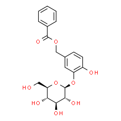 ChemSpider 2D Image | 3-(beta-D-Glucopyranosyloxy)-4-hydroxybenzyl benzoate | C20H22O9