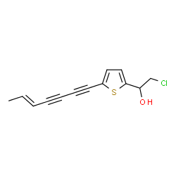 ChemSpider 2D Image | 2-Chloro-1-{5-[(5E)-5-heptene-1,3-diyn-1-yl]-2-thienyl}ethanol | C13H11ClOS