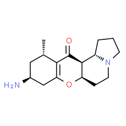 ChemSpider 2D Image | (6aR,9S,11S,12aS,12bS)-9-Amino-11-methyl-1,2,3,5,6,6a,8,9,10,11,12a,12b-dodecahydro-12H-chromeno[2,3-g]indolizin-12-one | C16H24N2O2