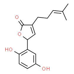 ChemSpider 2D Image | 5-(2,5-Dihydroxyphenyl)-3-(4-methyl-3-penten-1-yl)-2(5H)-furanone | C16H18O4